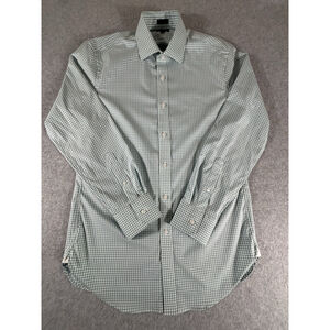 J.Crew Ludlow Slim Gingham Shirt Green White Stretch Men’s